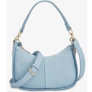Macy's On 34th Dyanne denim small shoulder crossbody bag - Blue
